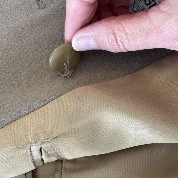 Vtg Jonathan Perth Cashmere Blend Tan Double Breasted Trench Overcoat Chest 46 - Picture 12 of 16